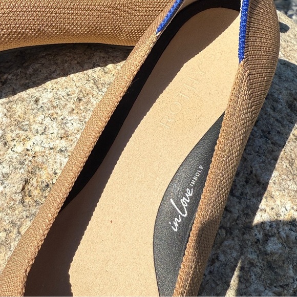 NWOT! Rothy's The High Point Wren Cap Toe Tan/Black Pumps Sz 8.5 In Love Insole - Picture 6 of 8